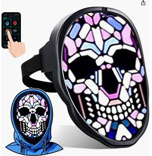 Programmable Led Mask. Amazon Led Mask with Bluetooth Programmable – Raining Deals